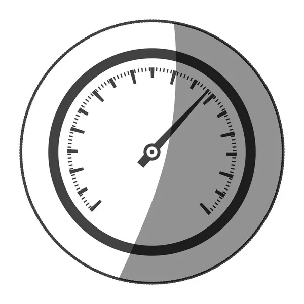 Sticker monochrome big speedometer with half shaded — Stock Vector