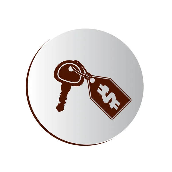Botón degradado con llave y etiqueta de precio — Vector de stock
