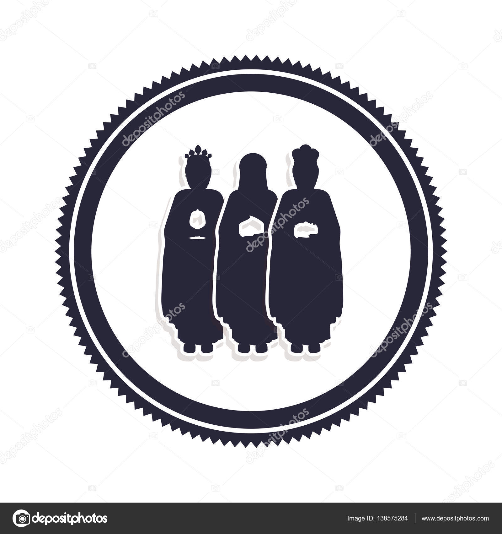 Silueta frontera con los tres sabios vector, gráfico vectorial