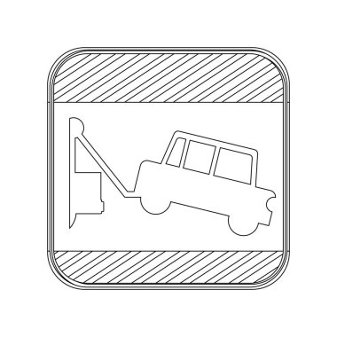 siluet düğmesini yol işaret çekici ile kare