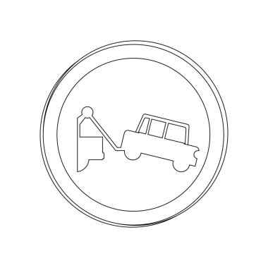 siluet dairesel kontur yol işaret çekici ile