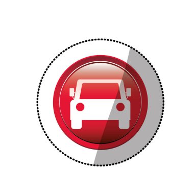 Araba kapısı yol iz ile noktalı etiket