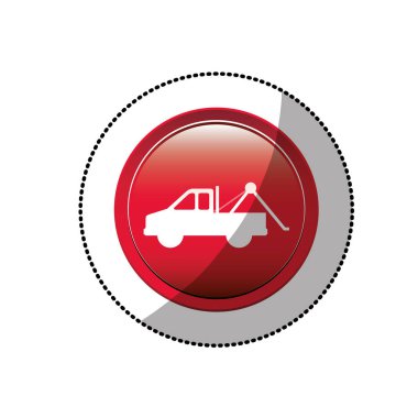 çekici kamyon simgesi ile noktalı etiket