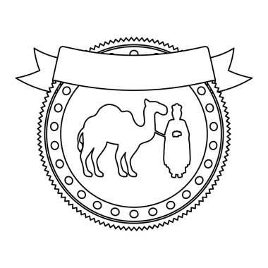 siluet ile kontur sınır Kral büyücü ve deve