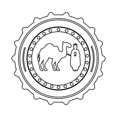 siluet sınır dişli dağılımı ile Kral büyücü ve deve