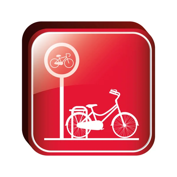 Квадратная кнопка парковки велосипедов — стоковый вектор