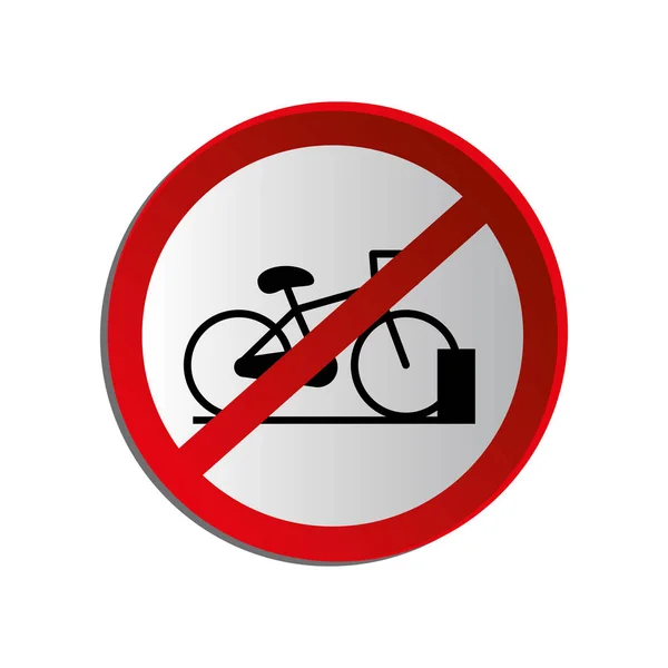 圆形轮廓道路标志禁止停车区自行车 — 图库矢量图片