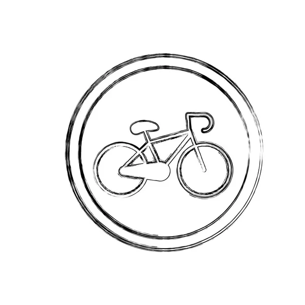 Silhouette blurred with bicycle icon — Stock Vector