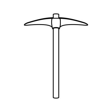 siluet kazma inşaat aracı simgesini