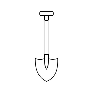 siluet kürek inşaat aracı simgesini