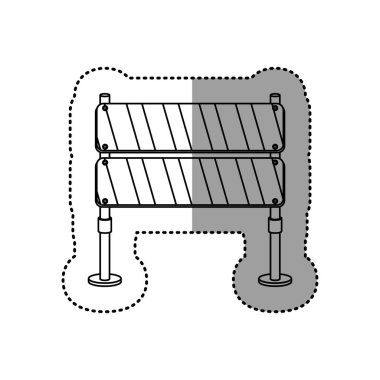 gri siluet noktalı etiket sokak trafik bariyeri