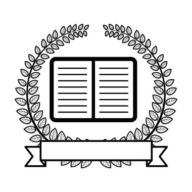Taç yaprakların açık kitap ve etiket simgesi düz olan