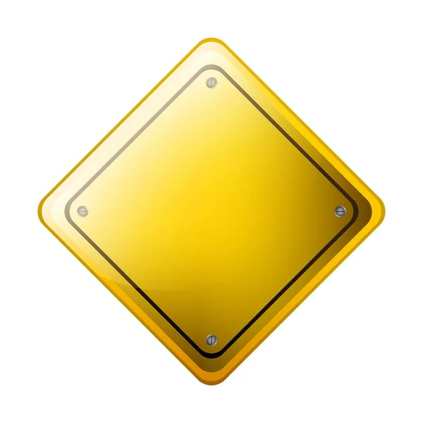 Rhombus säkerhet road sign gul — Stock vektor