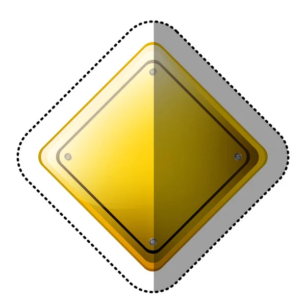 Etiqueta punteada rombo seguridad señal de tráfico amarillo — Archivo Imágenes Vectoriales