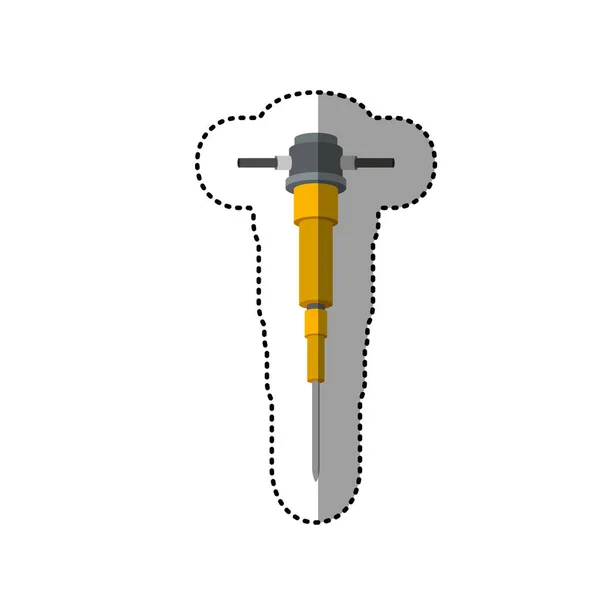 Icono de herramienta de perforación de demolición de pegatina punteada — Archivo Imágenes Vectoriales