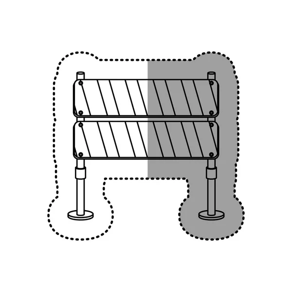 Silueta gris pegatina punteada barrera de tráfico callejero — Archivo Imágenes Vectoriales