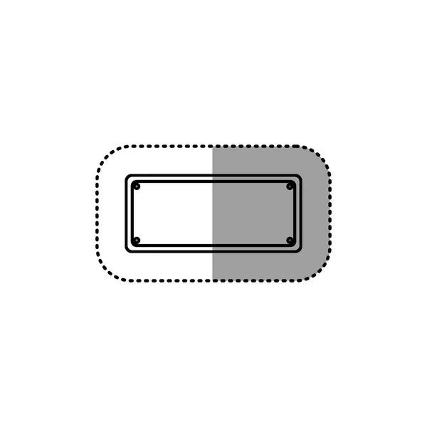 Серый силуэт пунктирная наклейка металлическая пластина — стоковый вектор