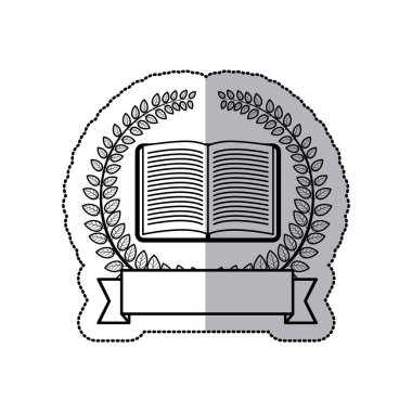 siluet etiket taç yaprakları açık kitap ve etiket ile