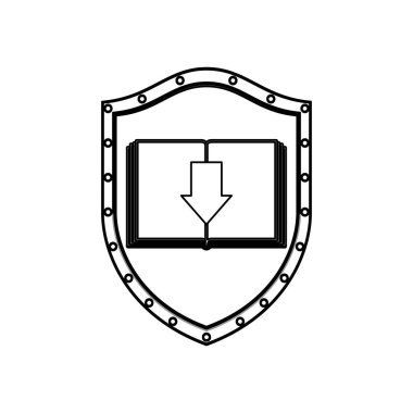 siluet kalkan defter ve ok ile