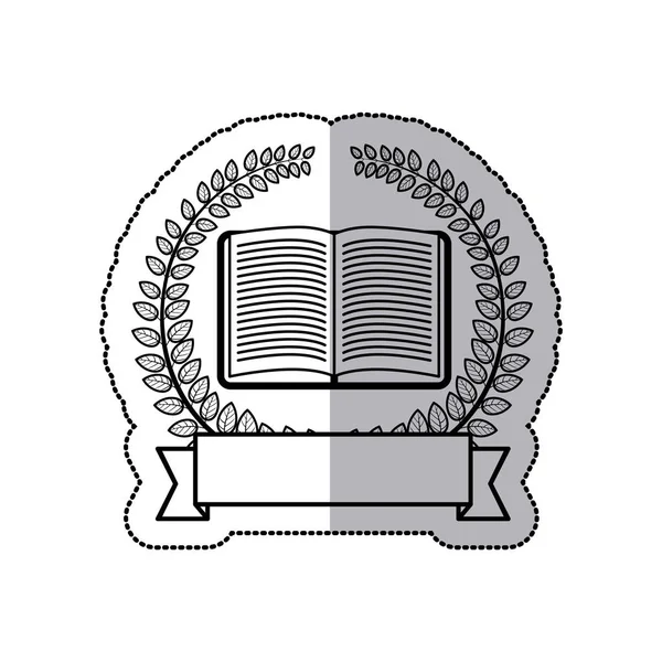 siluet etiket taç yaprakları açık kitap ve etiket ile