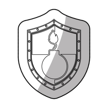 tek renkli orta gölge etiket bomba Shield