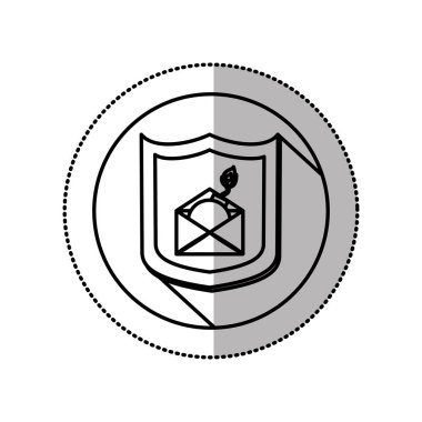 tek renkli orta gölge sopa ile kalkan ve posta bomba ile daire