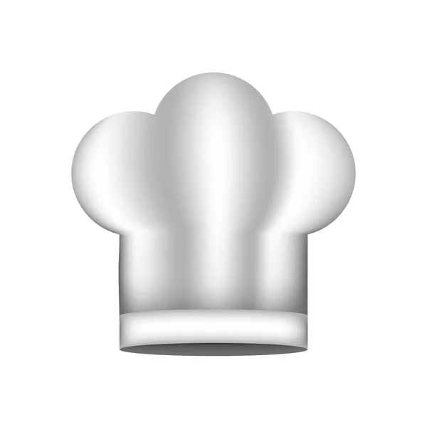 厨师的帽子遮阳的现实剪影 — 图库矢量图片