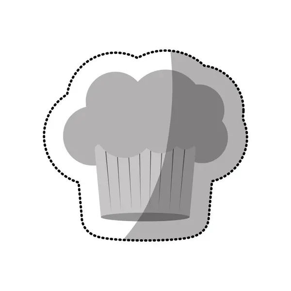 Gestippelde sticker voor chef-koks hat in taart vorm — Stockvector