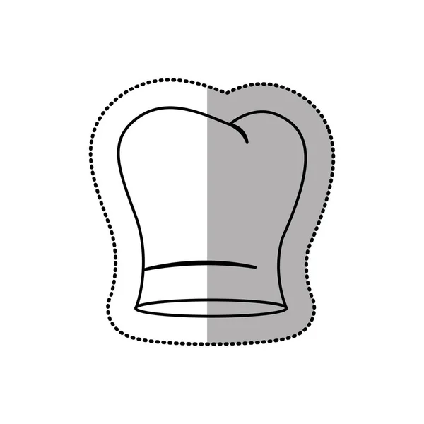 Силует пунктирний наклейка кухарів капелюха з середнім відтінком і вигнуті — стоковий вектор