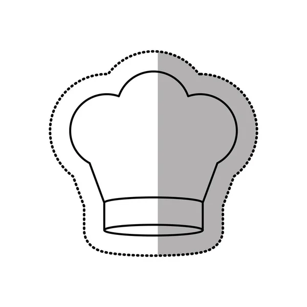 皇冠形状的轮廓虚线贴纸介质的厨师帽的阴影 — 图库矢量图片