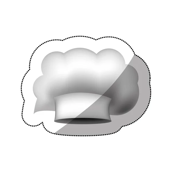 Autocollant de silhouette réaliste de chapeau de chefs en forme de cumulus irrégulier — Image vectorielle
