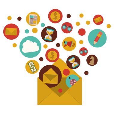 Zarf ve Sosyal Medya Icon set