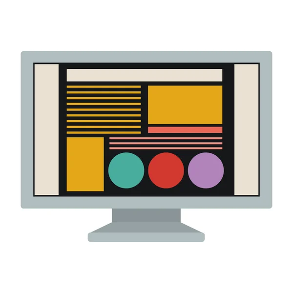 Ізольований комп'ютер і дизайн веб-сайту — стоковий вектор