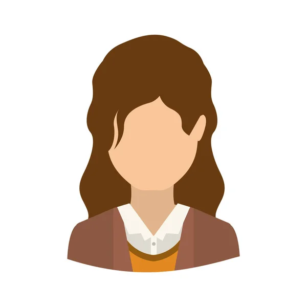 Diseño de mujer avatar aislado — Vector de stock