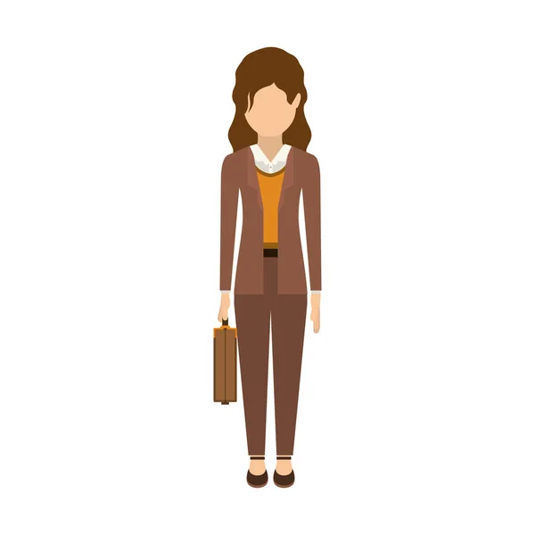 Isolated avatar woman with suitcase design — Stock Vector