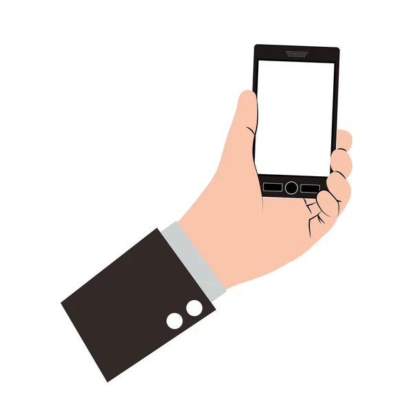 Hand holding smartphone design — Stock Vector