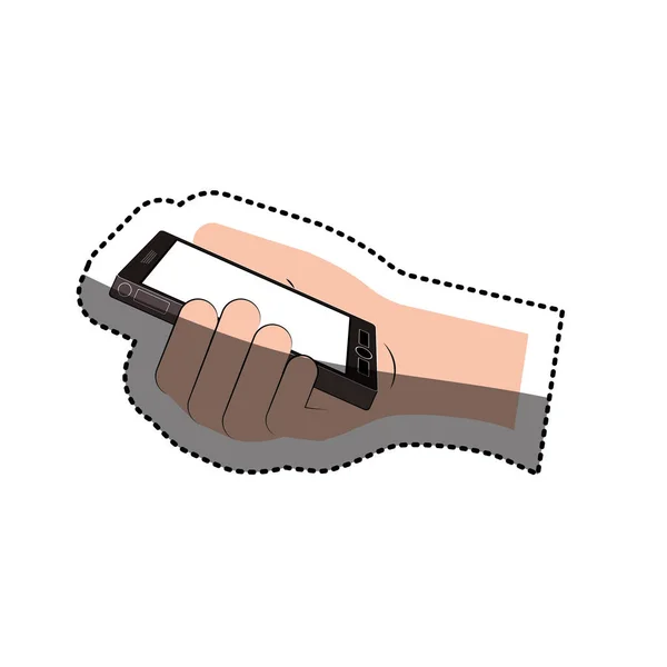 Hand som håller smartphone design — Stock vektor