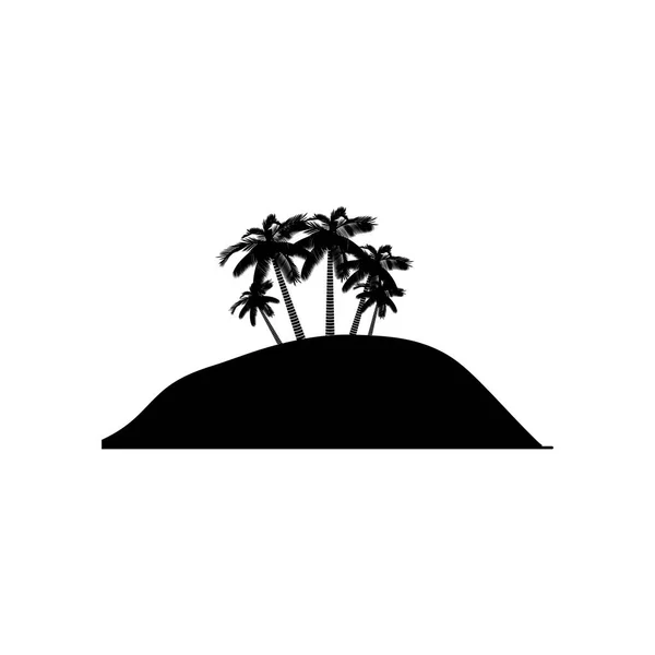 Island silhouette symbol — Stock Vector