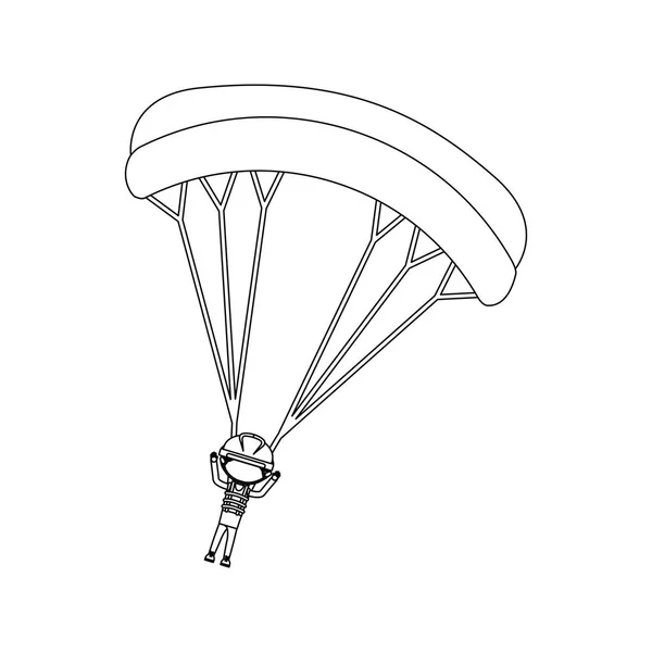 Extreme sporten van parachutespringen — Stockvector