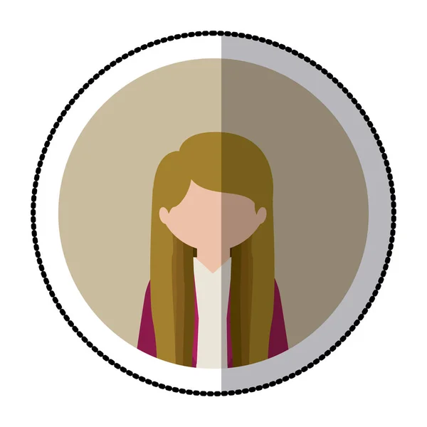 Žena profilu piktogram — Stockový vektor