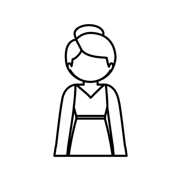 Woman profile pictogram — Stock Vector
