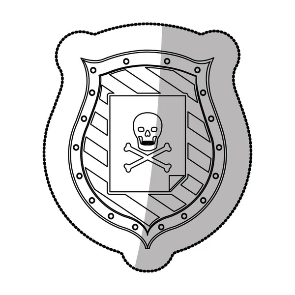 Crâne sur bouclier — Image vectorielle