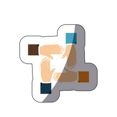 farklı el ile renkli orta gölge sopa ile