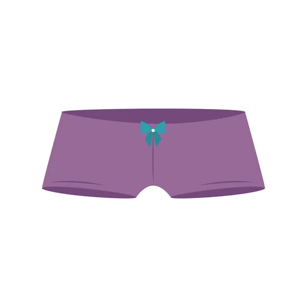 Purple hipster panties icon flat — Stock Vector