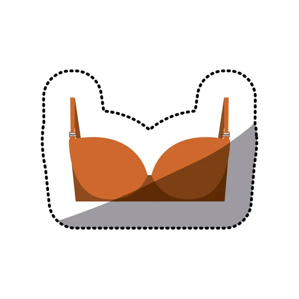 Autocollant pointillé de soutien-gorge balcon orange — Image vectorielle