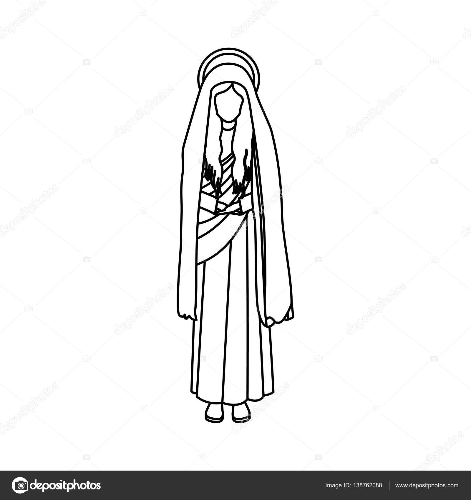 Kontur Rysunku Człowieka Saint Maria Dziewica Grafika