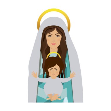 yarım vücut Aziz Meryem Ana ile bebek İsa