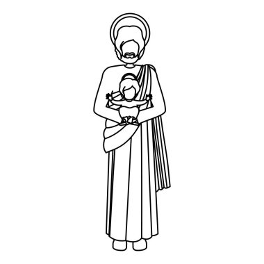 silhouette picture saint joseph with baby jesus clipart