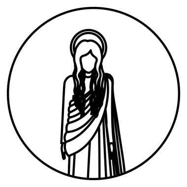 Asian ile dairesel şekil rakam saint bakire Maria insan