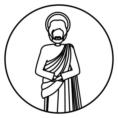 siluet figureof saint joseph ile dairesel şekil